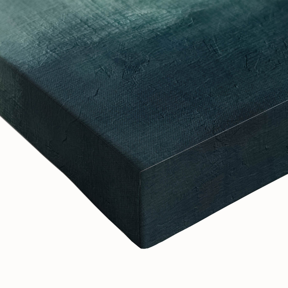 Abstract landscape wall art featuring vibrant colors and textured brush strokes on stretched canvas. This close-up highlights the intricate details and depth of the artwork, perfect for enhancing modern home decor.