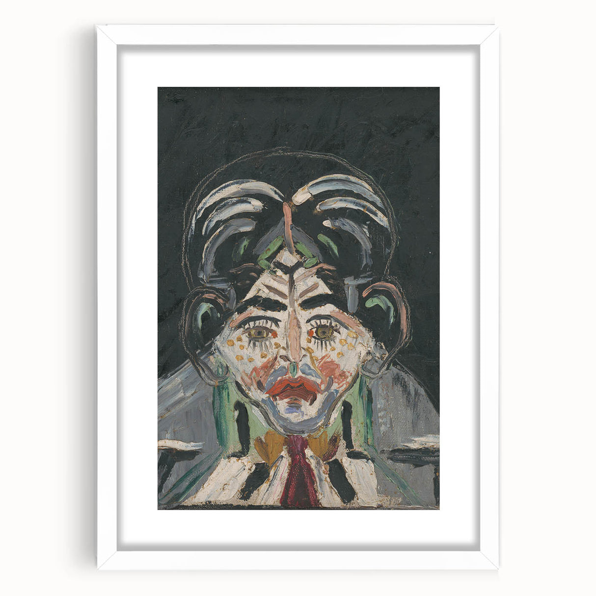 Expressionist Art - Abstract Head Portrait in Vibrant Modern Style