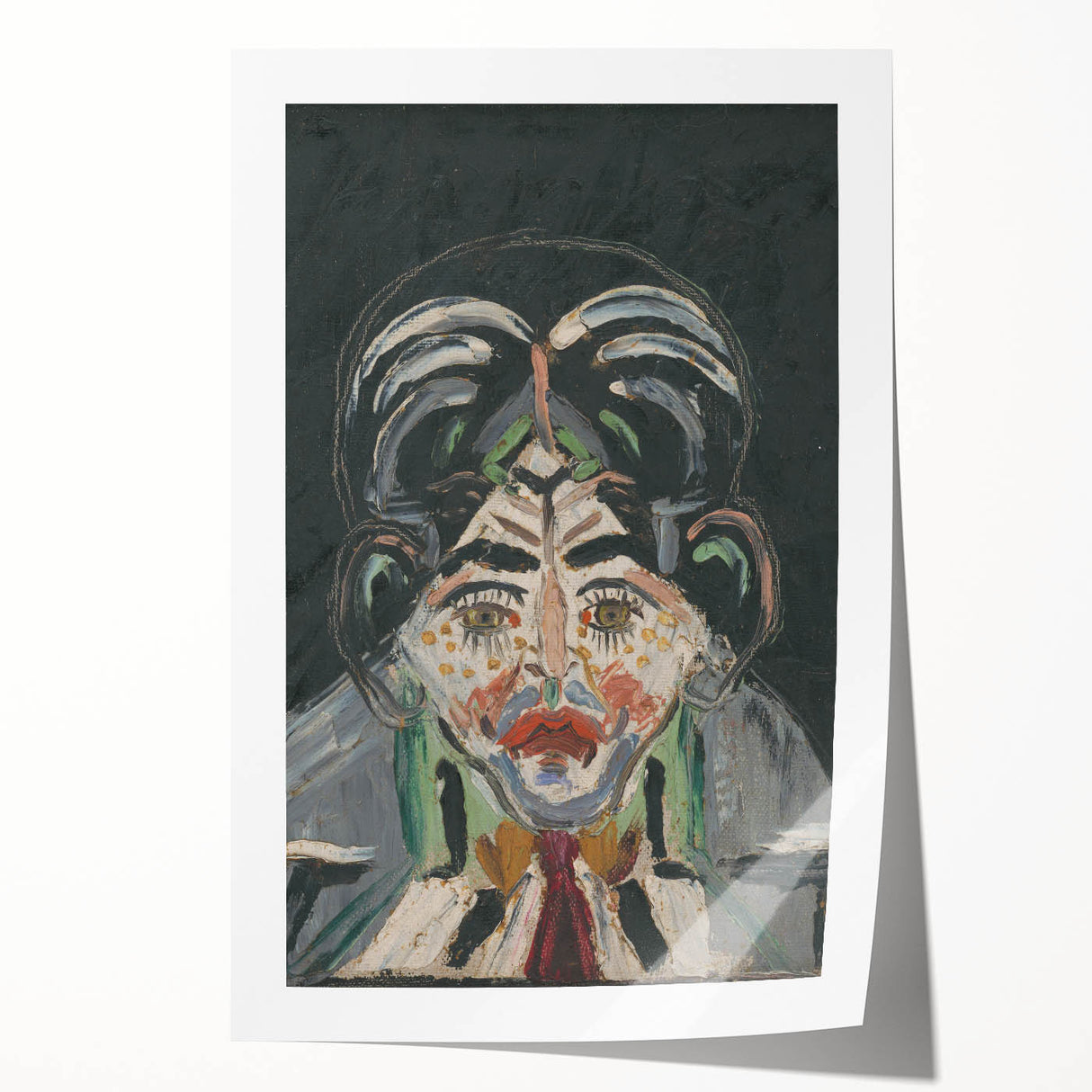 Expressionist Art - Abstract Head Portrait in Vibrant Modern Style