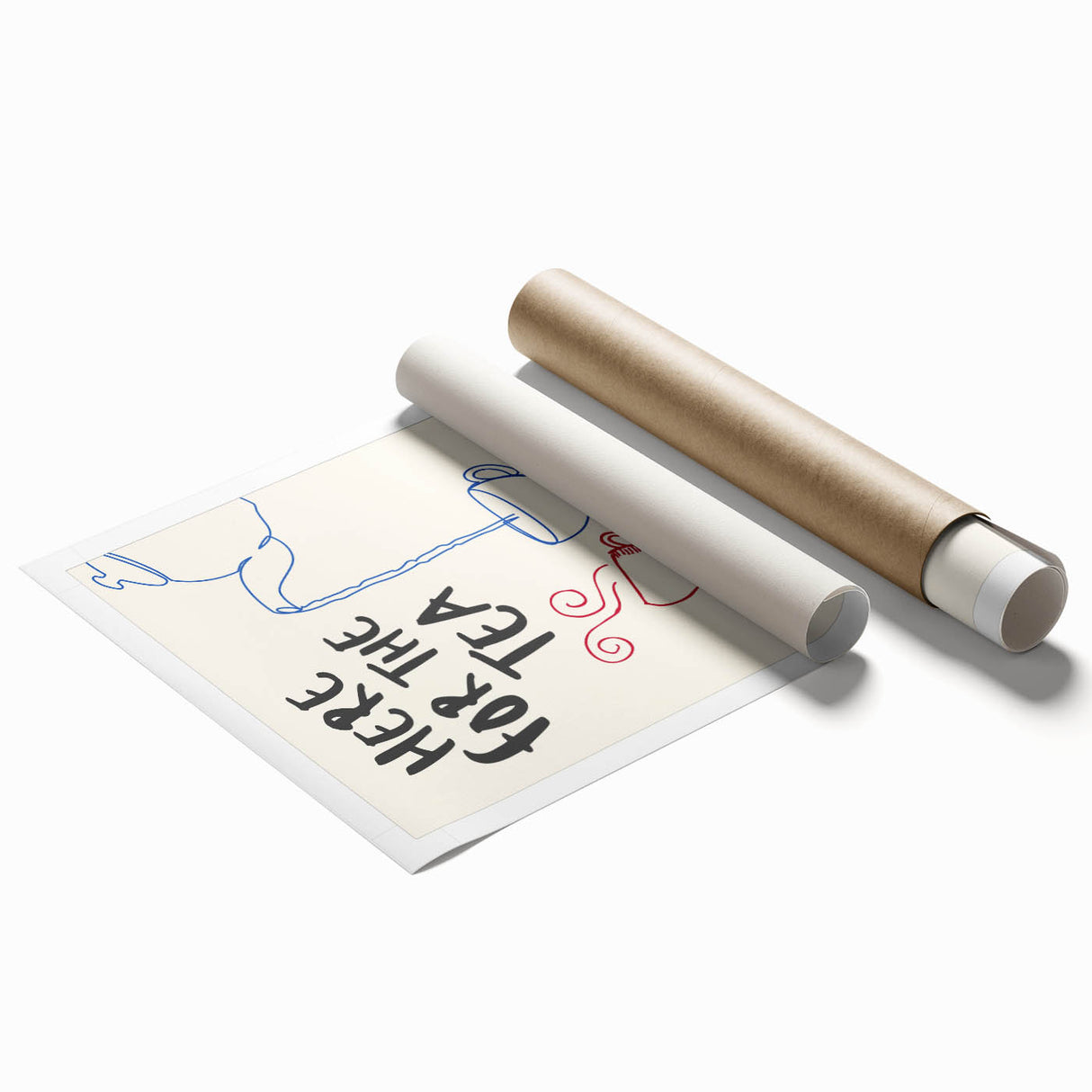 Extra large rolled print featuring a floral design in muted earth tones.