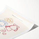 Extra large wall art featuring black line art flowers on a white background, ideal for large living room decor.