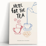 Large black and white stretched canvas featuring a vintage food and drinks poster, ideal for kitchen wall art.