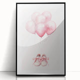 Pink Balloons & Baby Shoes Print - Nursery Wall Art