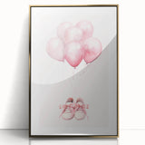 Pink Balloons & Baby Shoes Print - Nursery Wall Art