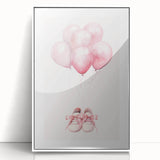 Pink Balloons & Baby Shoes Print - Nursery Wall Art