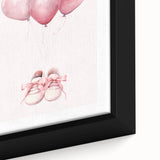 Pink Balloons & Baby Shoes Print - Nursery Wall Art