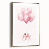 Pink Balloons & Baby Shoes Print - Nursery Wall Art