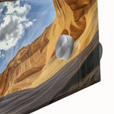 Vibrant acrylic landscape artwork depicting majestic canyons, showcasing rich earthy tones and intricate details, perfect for modern home decor or office settings.