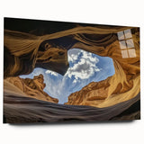 Landscape acrylic artwork depicting canyons in vibrant colors, showcasing a side view without pins, ideal for home decor and modern art enthusiasts.