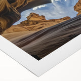 Landscape canvas print depicting vibrant canyons with rich orange and brown hues, showcasing natural beauty, ideal for home decor and art enthusiasts.