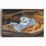 Vibrant landscape canvas artwork showcasing stunning canyons in rich earth tones, perfect for home decor, enhancing any space with a natural aesthetic.