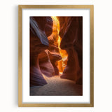 Desert landscape framed artwork with a gold mat, showcasing vibrant colors and intricate details, perfect for home or office decor. Ideal for nature lovers.
