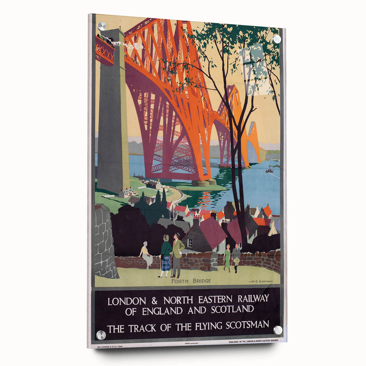Vintage Scotland Travel Poster - Forth Bridge & Flying Scotsman