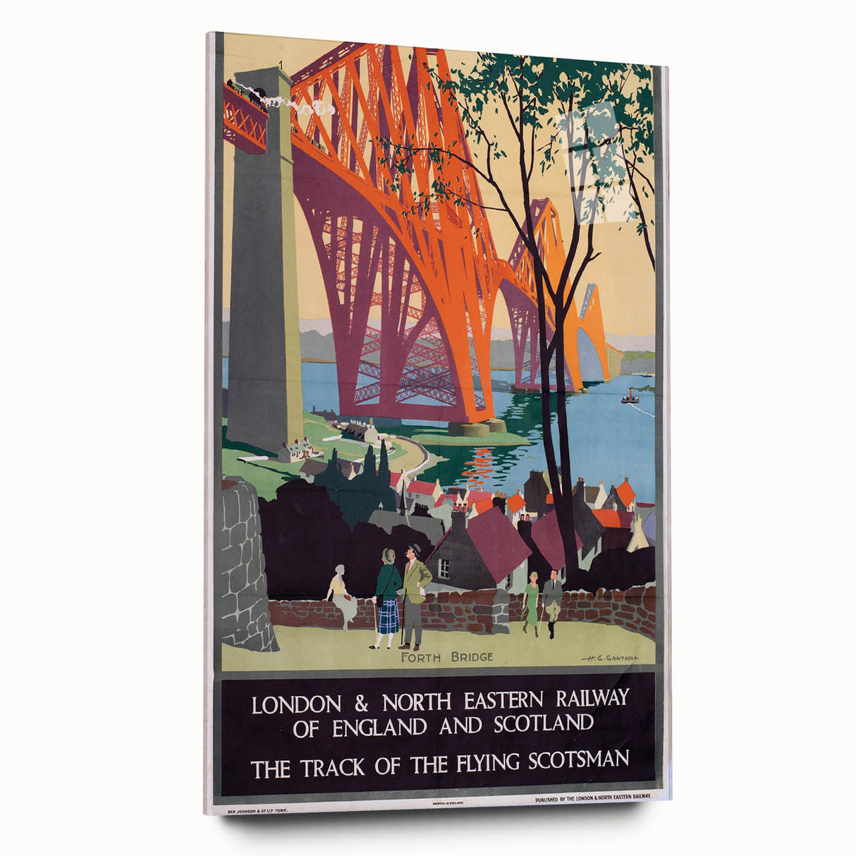 Vintage Scotland Travel Poster - Forth Bridge & Flying Scotsman