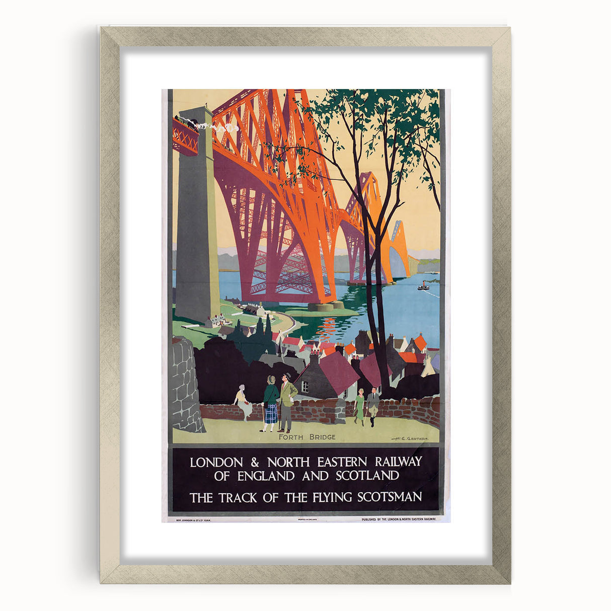 Vintage Scotland Travel Poster - Forth Bridge & Flying Scotsman