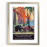 Vintage Scotland Travel Poster - Forth Bridge & Flying Scotsman
