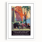 Vintage Scotland Travel Poster - Forth Bridge & Flying Scotsman