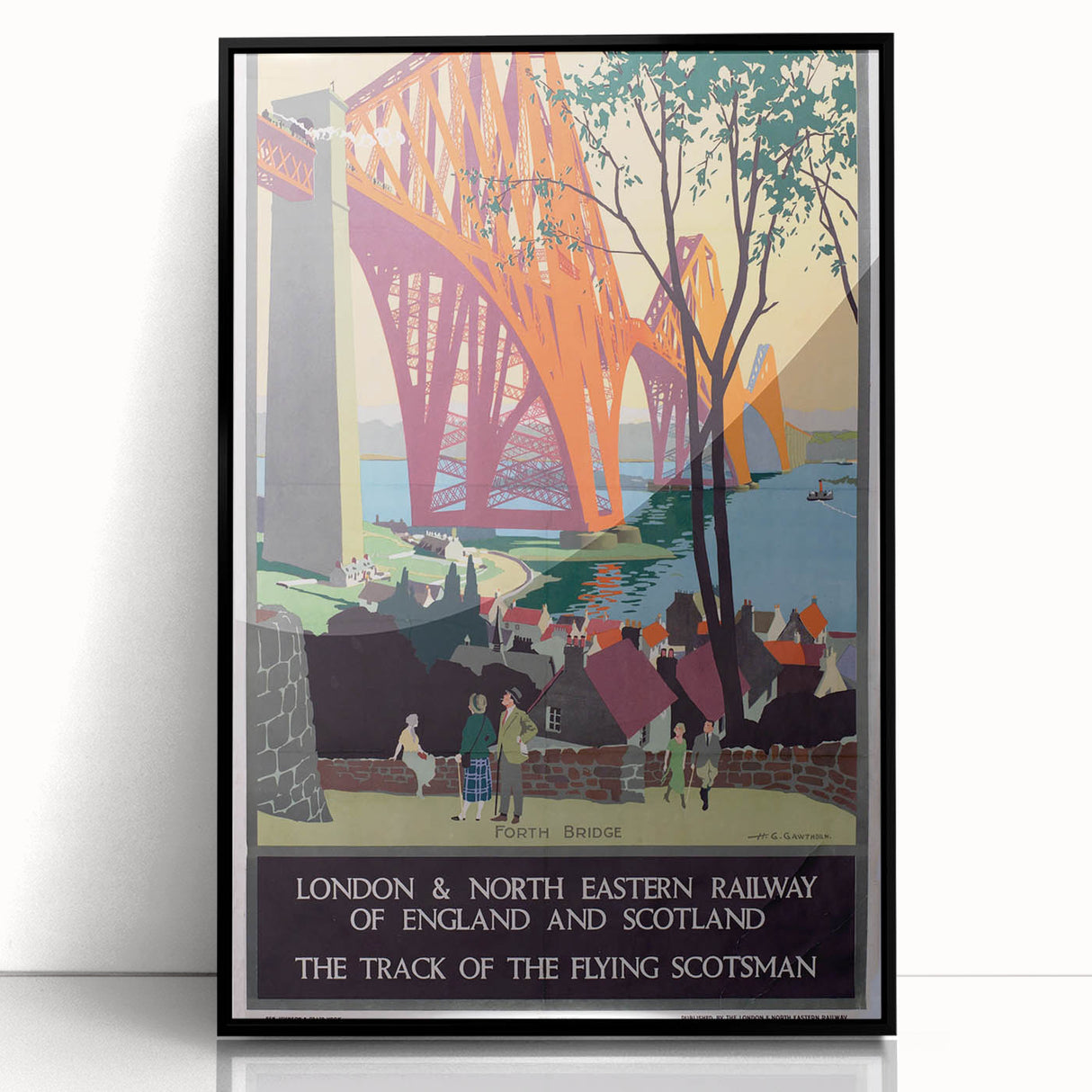 Vintage Scotland Travel Poster - Forth Bridge & Flying Scotsman