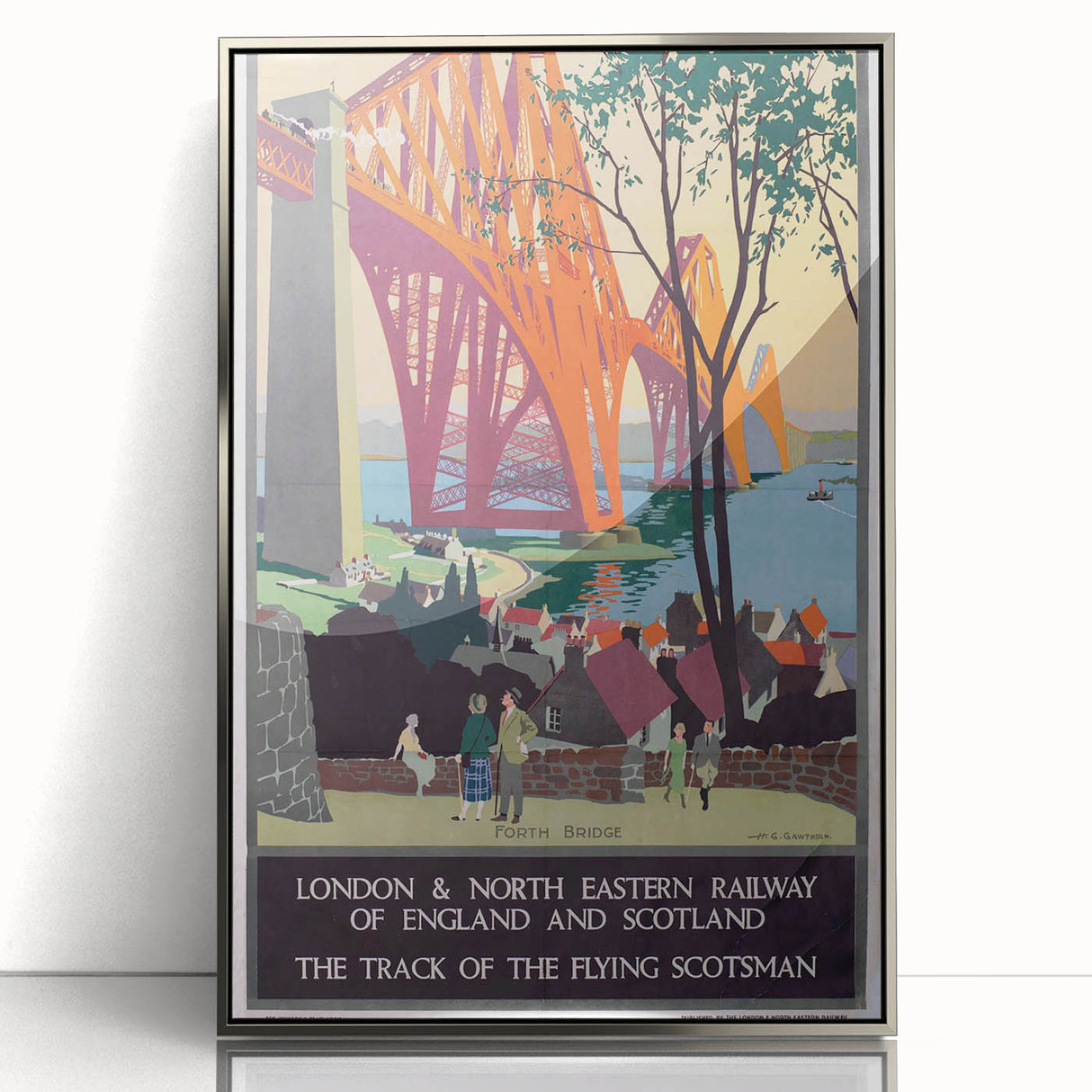 Vintage Scotland Travel Poster - Forth Bridge & Flying Scotsman