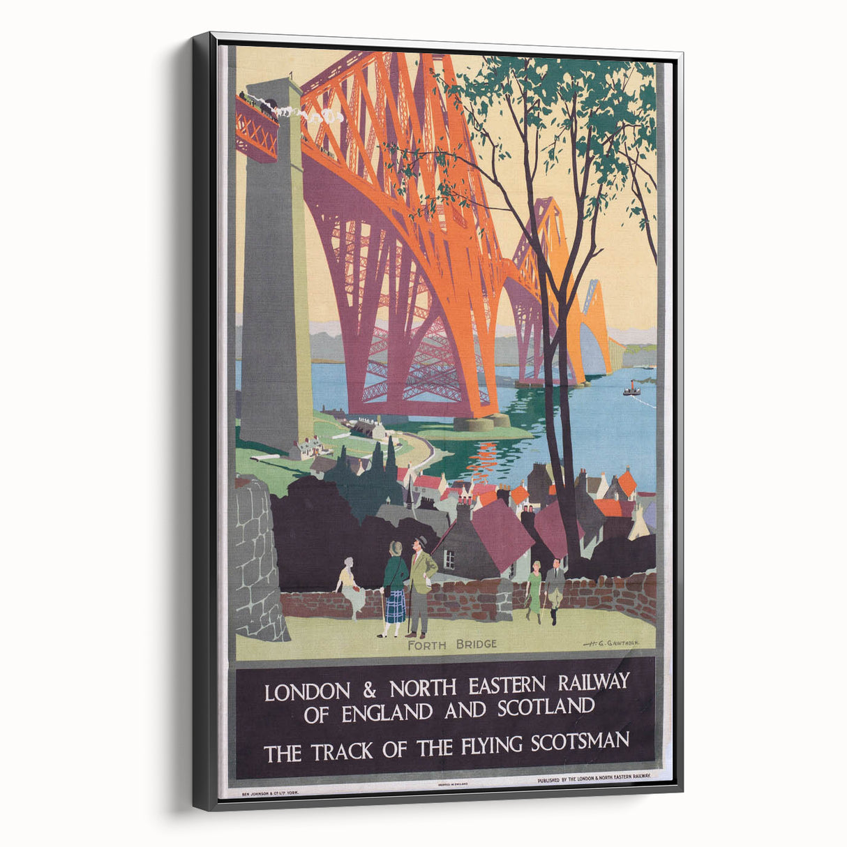 Vintage Scotland Travel Poster - Forth Bridge & Flying Scotsman