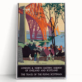 Vintage Scotland Travel Poster - Forth Bridge & Flying Scotsman