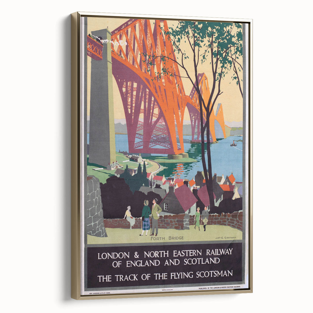 Vintage Scotland Travel Poster - Forth Bridge & Flying Scotsman