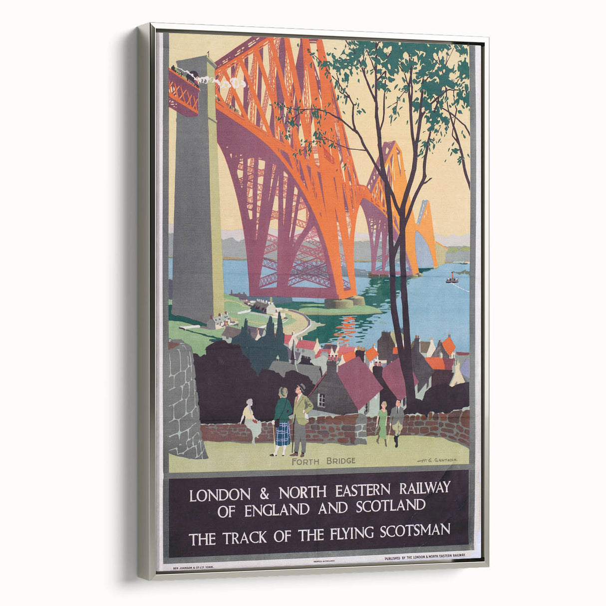 Vintage Scotland Travel Poster - Forth Bridge & Flying Scotsman