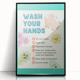 Classroom Educational Posters - Wash Your Hands Learning Art