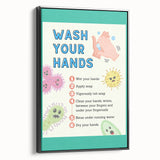 Classroom Educational Posters - Wash Your Hands Learning Art