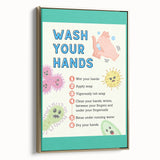 Classroom Educational Posters - Wash Your Hands Learning Art