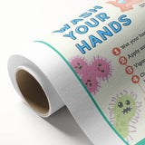 Classroom Educational Posters - Wash Your Hands Learning Art