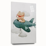 Teddy Bear Pilot Nursery Wall Art – Baby Room & Kids Decor Print