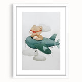 Teddy Bear Pilot Nursery Wall Art – Baby Room & Kids Decor Print