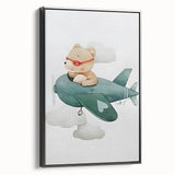 Teddy Bear Pilot Nursery Wall Art – Baby Room & Kids Decor Print