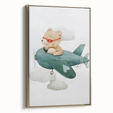 Teddy Bear Pilot Nursery Wall Art – Baby Room & Kids Decor Print