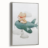 Teddy Bear Pilot Nursery Wall Art – Baby Room & Kids Decor Print