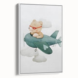 Teddy Bear Pilot Nursery Wall Art – Baby Room & Kids Decor Print