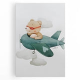 Teddy Bear Pilot Nursery Wall Art – Baby Room & Kids Decor Print