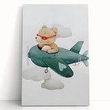 Teddy Bear Pilot Nursery Wall Art – Baby Room & Kids Decor Print