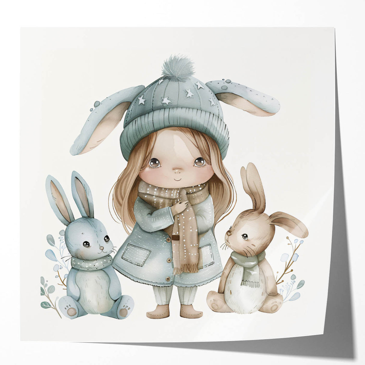 Winter Friends - Kids Room Wall Art Canvas and Framed Options