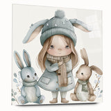 Winter Friends - Kids Room Wall Art Canvas and Framed Options