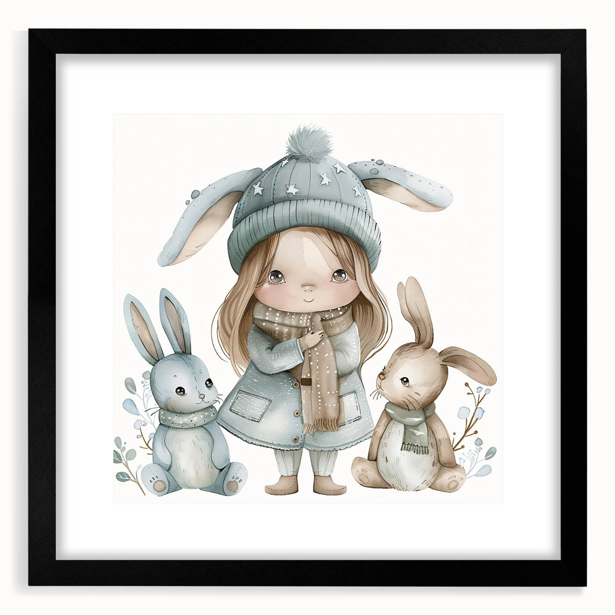 Winter Friends - Kids Room Wall Art Canvas and Framed Options