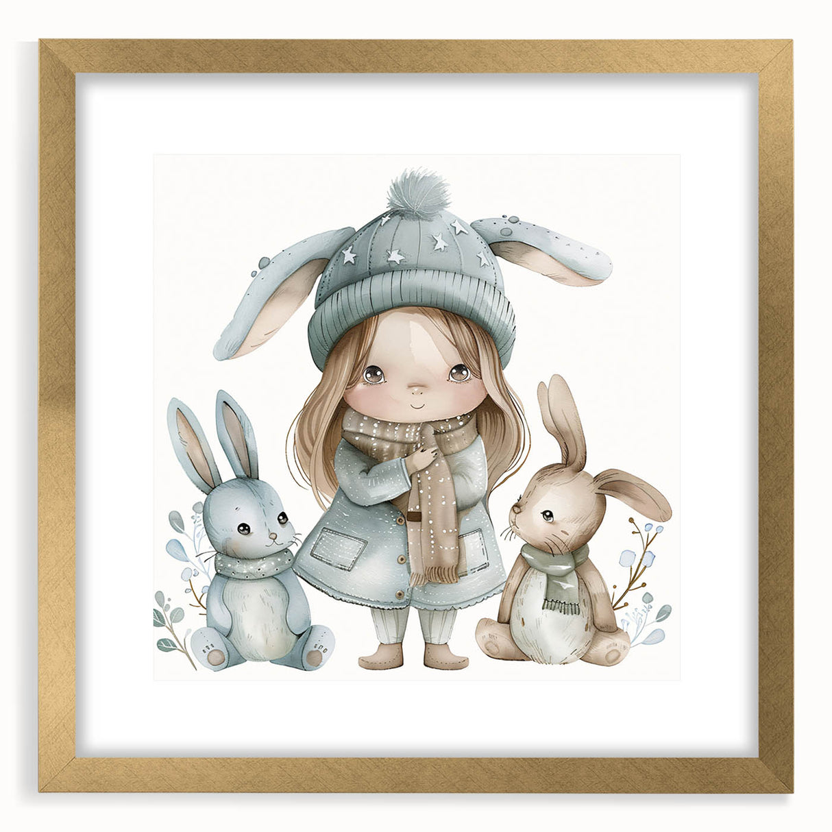 Winter Friends - Kids Room Wall Art Canvas and Framed Options