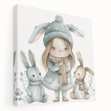 Winter Friends - Kids Room Wall Art Canvas and Framed Options