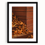 Extra large framed abstract art print featuring textured fall colors on canvas, suitable for living room decor.