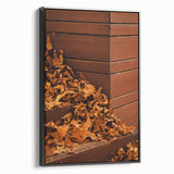 Black and white landscape painting of a fall scene on framed canvas, ideal for bedroom wall decor.