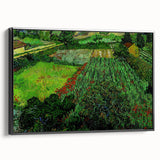 Black and white landscape painting on framed canvas, featuring a vintage poster art style, ideal for bedroom wall decor.