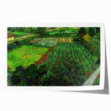 Rolled canvas print of Van Gogh-inspired floral art in vibrant colors, suitable for art wall dining room or bathroom.