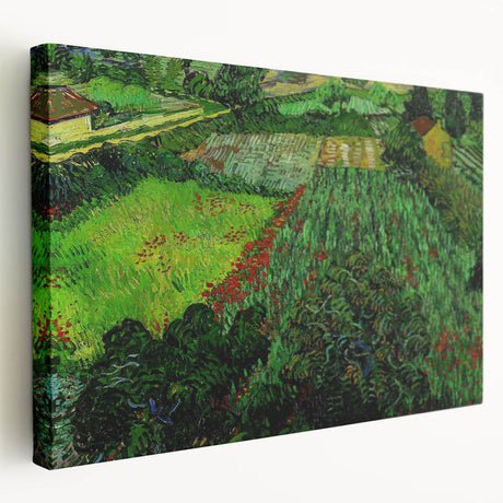Vincent van Gogh inspired painting on a large stretched canvas featuring swirling blue and yellow tones.