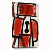 Abstract Modern Art: Minimalist Contemporary Red and Black Painting